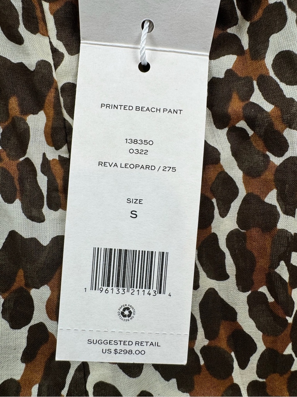 TORY BURCH Women’s Leopard Print 100% Cotton Beach Pants Size Small NWT $298 - Picture 7 of 14